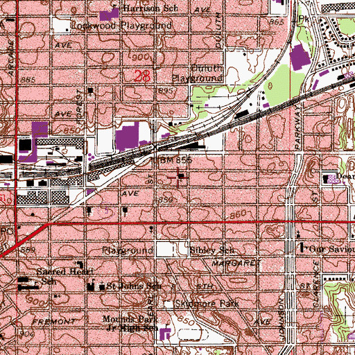 Topographic Map of Hmong Asbury United Methodist Church, MN