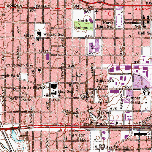 Topographic Map of Holsey Memorial Christian Methodist Episcopal Church, MN