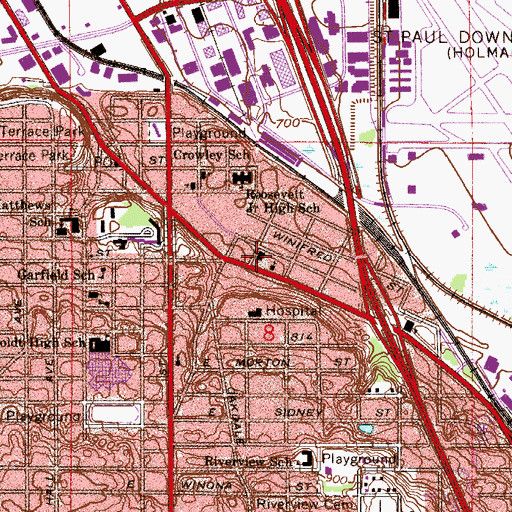 Topographic Map of Holy Family Maronite Catholic Church, MN