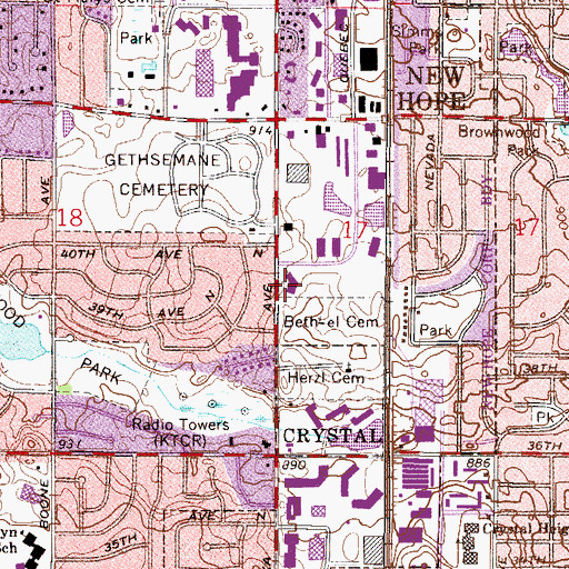Topographic Map of Holy Nativity Lutheran Church, MN