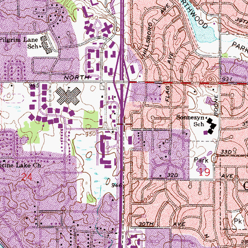 Topographic Map of Hope Chapel of the Christian Missionary Alliance, MN