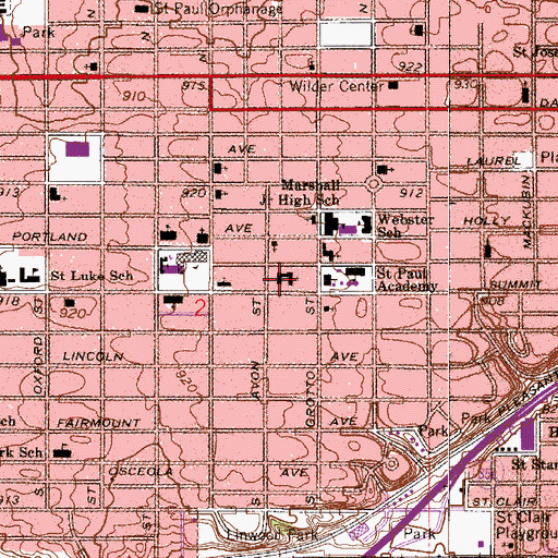 Topographic Map of House of Hope Presbyterian Church, MN