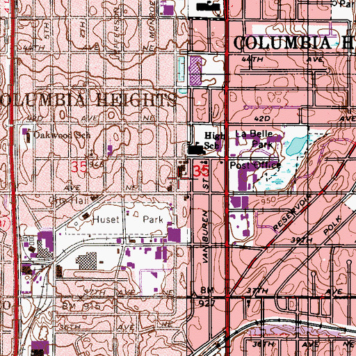 Topographic Map of Immaculate Conception Church, MN