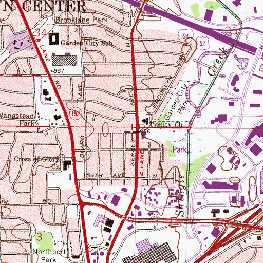 Topographic Map of Jehovah Jireh Church of God in Christ, MN