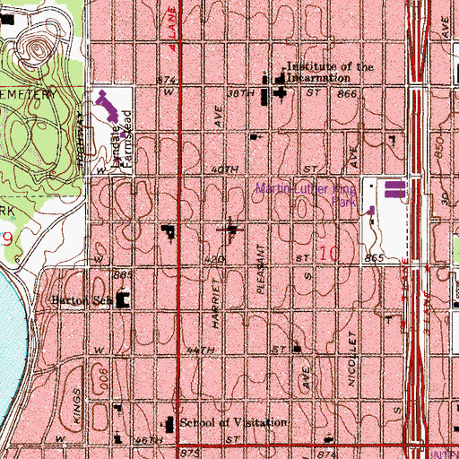 Topographic Map of Judson Memorial Baptist Church, MN
