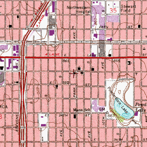 Topographic Map of All Gods Children Metropolitan Community Church, MN