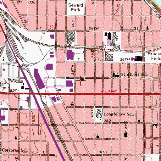 Topographic Map of Apostolic Faith Church, MN