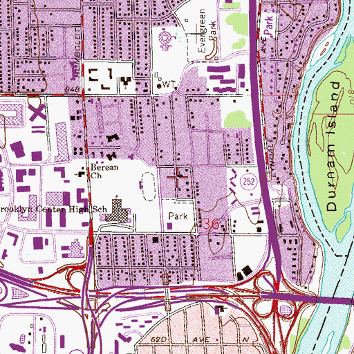 Topographic Map of Apostolic Lutheran Church North, MN