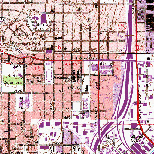 Topographic Map of Ascension Church, MN