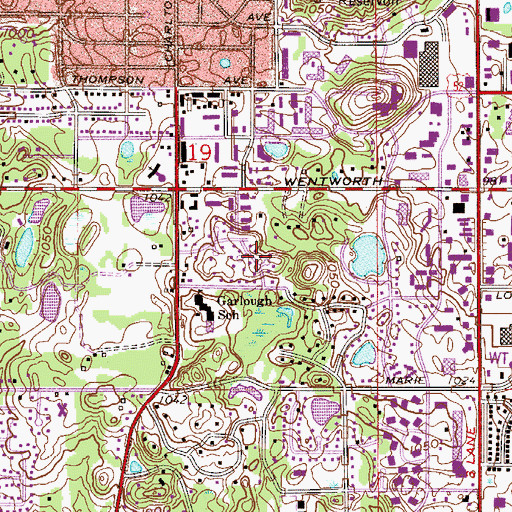 Topographic Map of Bahai Faith, MN