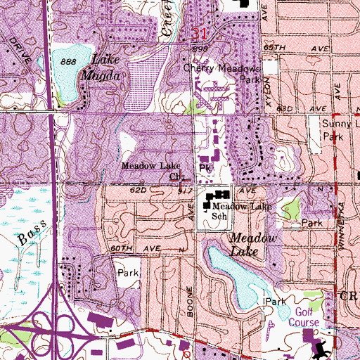 Topographic Map of Beautiful Gate Church, MN