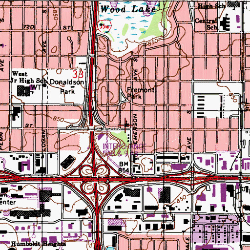 Topographic Map of Berea Lutheran Church, MN