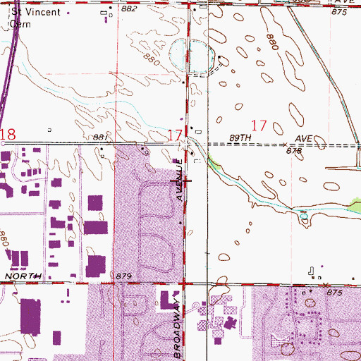 Topographic Map of Berean Baptist Church, MN