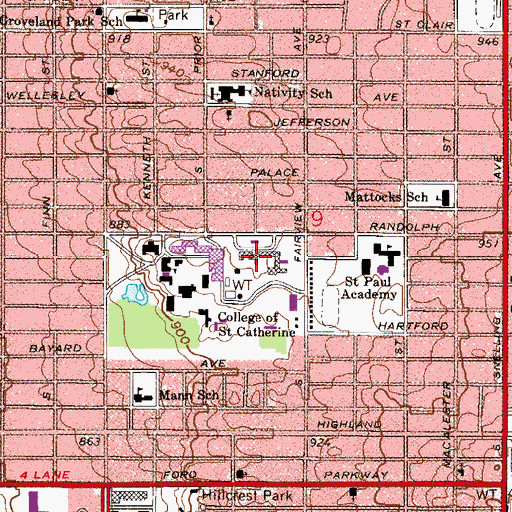 Topographic Map of Bethany Convent, MN