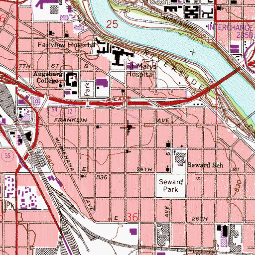 Topographic Map of Bethany Lutheran Church, MN