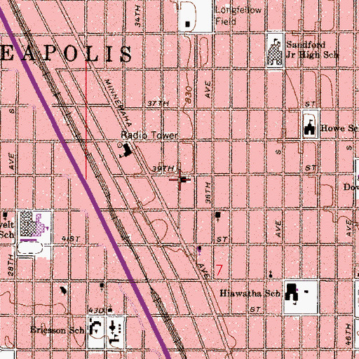 Topographic Map of Bethany Lutheran Church, MN