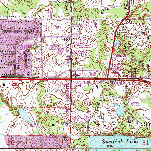 Topographic Map of Bethel Baptist Church, MN