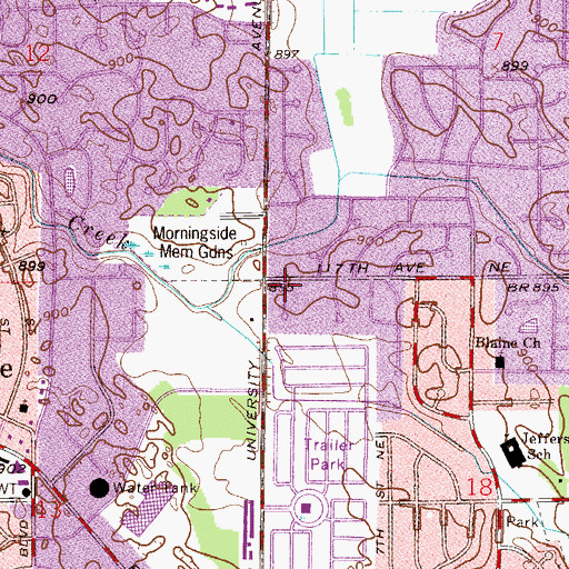 Topographic Map of Blaine Baptist Church, MN