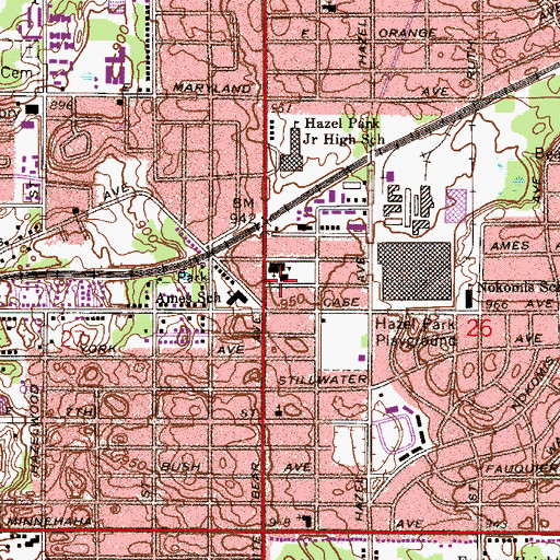 Topographic Map of Blessed Sacrament Church, MN