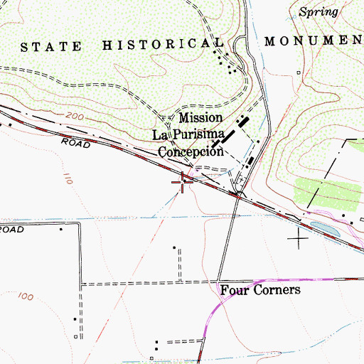 Topographic Map of Purisima Canyon, CA