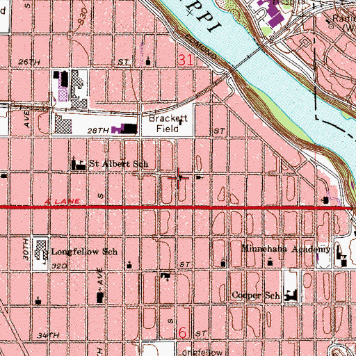 Topographic Map of Bread of Life Lutheran Church for the Deaf, MN
