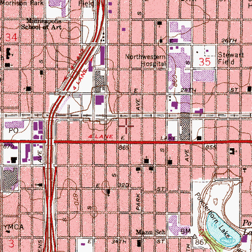 Topographic Map of Bread of Life Pentecostal Church of God, MN