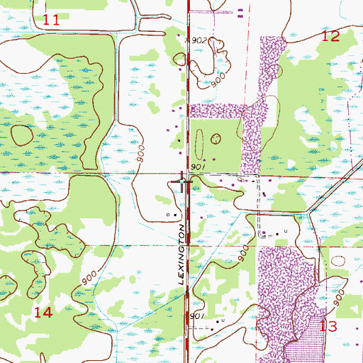 Topographic Map of Bridgewood Community Church, MN