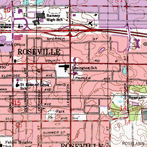 Topographic Map of Calvary Church, MN