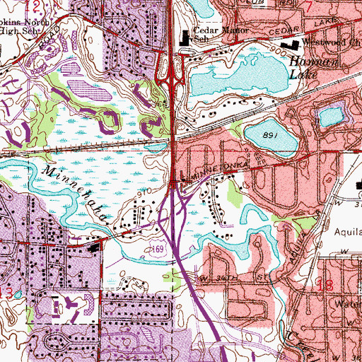 Topographic Map of Calvary Worship Center, MN