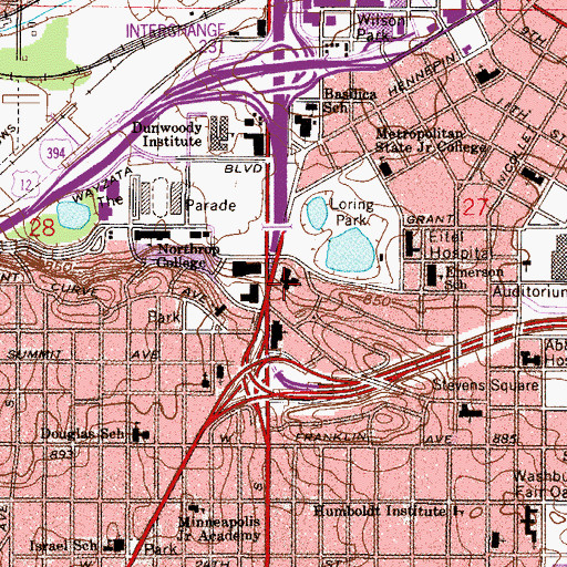 Topographic Map of Cathedral of Saint Mark Episcopal Church, MN