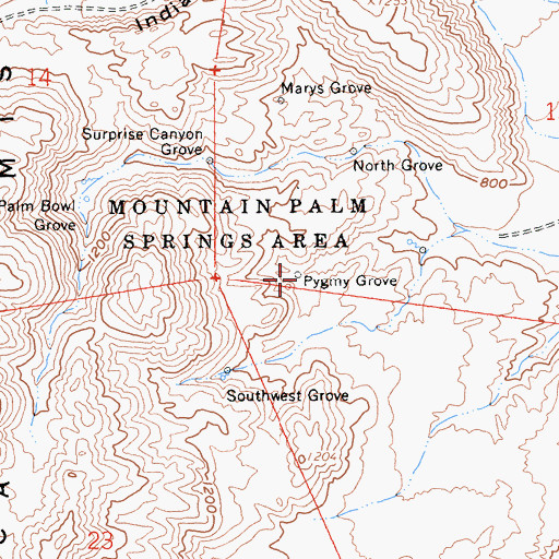 Topographic Map of Pygmy Grove, CA