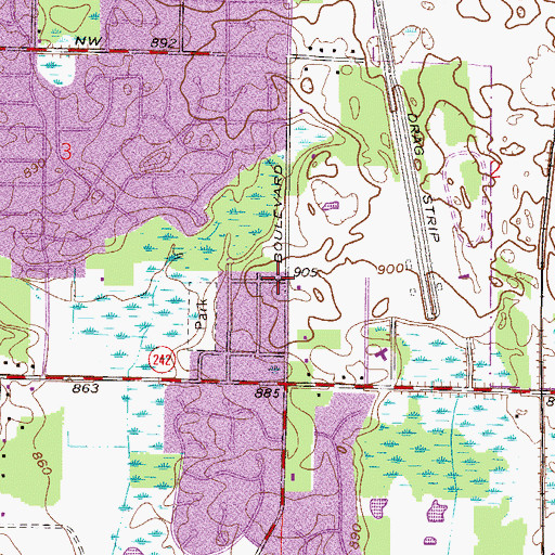 Topographic Map of Chapel Hill Church, MN