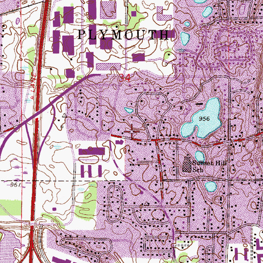Topographic Map of Christ Memorial Lutheran Church of Plymouth, MN