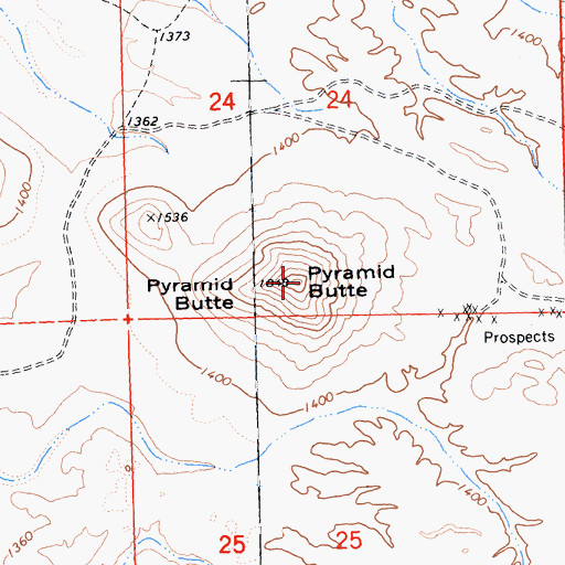 Topographic Map of Pyramid Butte, CA