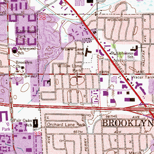 Topographic Map of Korean United Methodist Church, MN