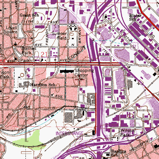 Topographic Map of Lao Evangelical Lutheran Church, MN