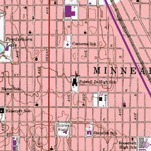 Topographic Map of Lebanon Lutheran Church, MN