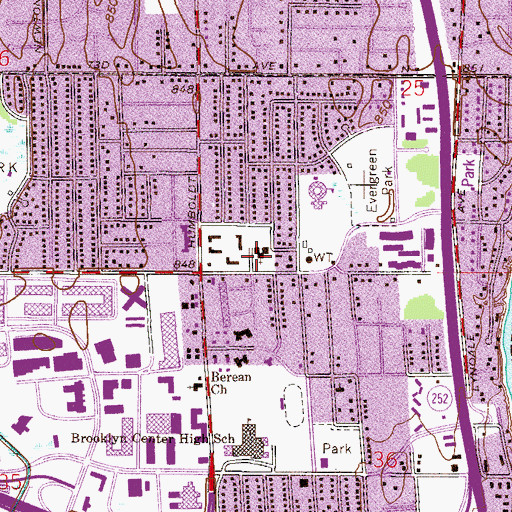 Topographic Map of Lutheran Church of the Master, MN
