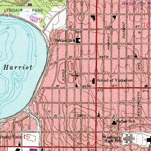 Topographic Map of Lynnhurst Congregational Church, MN