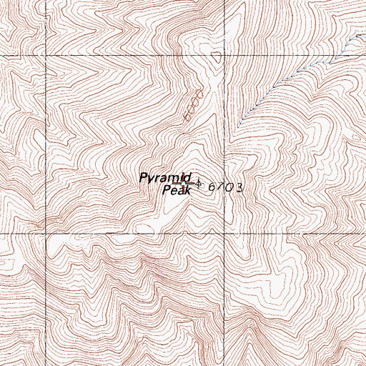 Topographic Map of Pyramid Peak, CA
