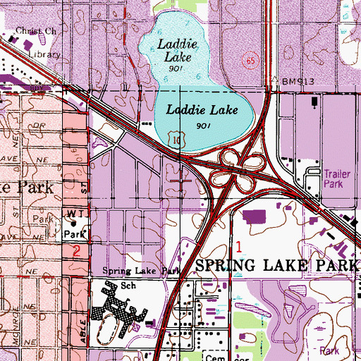 Topographic Map of Maranatha Free Lutheran Church, MN