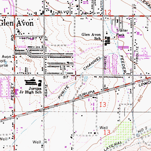 Topographic Map of Pyrite Channel, CA