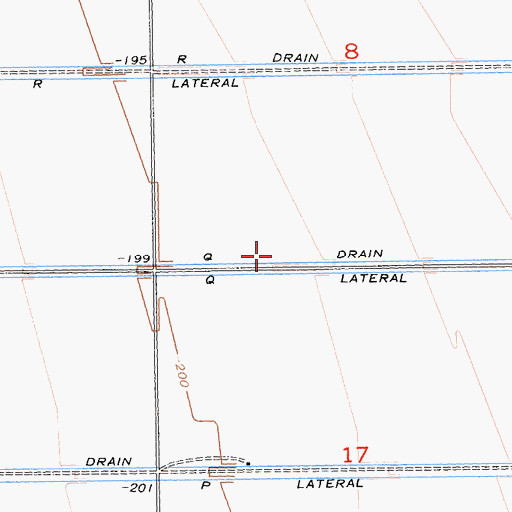 Topographic Map of Q Drain, CA