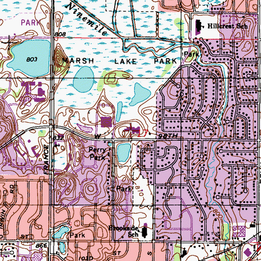 Topographic Map of Mount Hope Lutheran Church, MN