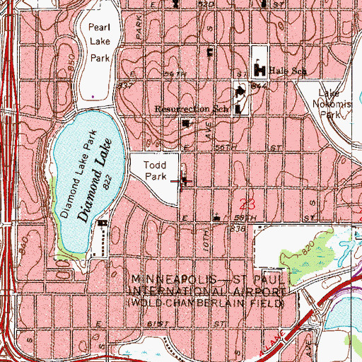 Topographic Map of Mount Zion Lutheran Church, MN