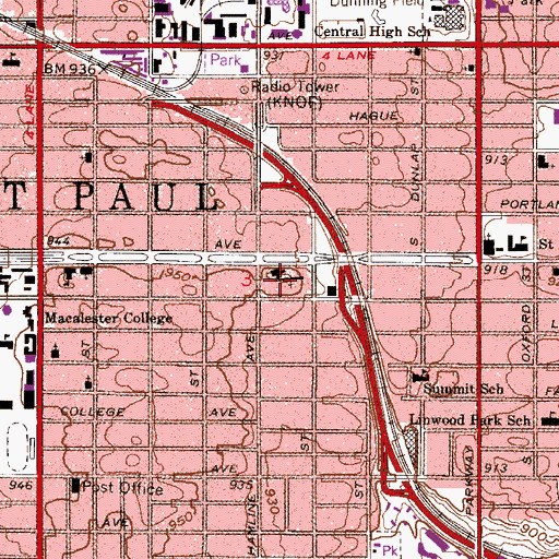 Topographic Map of Mount Zion Temple Church, MN