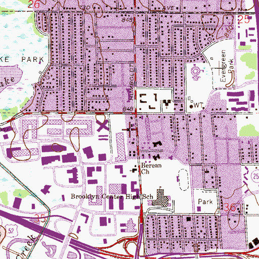 Topographic Map of Moving on up Church, MN