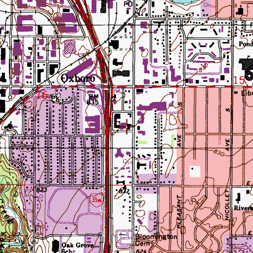 Topographic Map of Nativity of Mary Catholic Church, MN