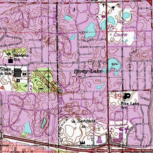 Topographic Map of New Brighton Christian Church, MN