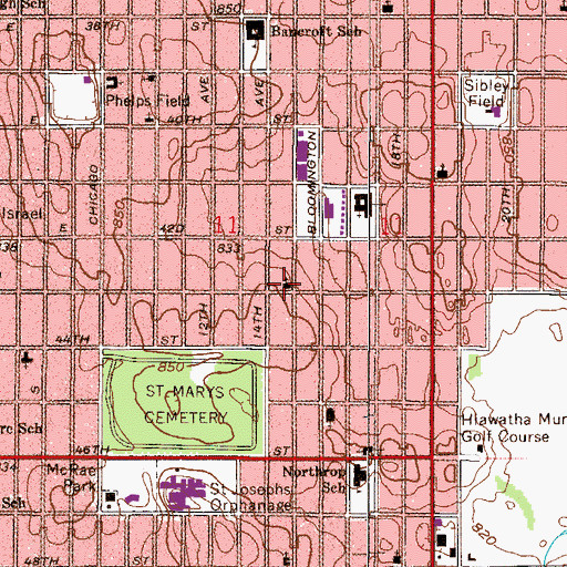 Topographic Map of New Covenant Church of God in Christ, MN
